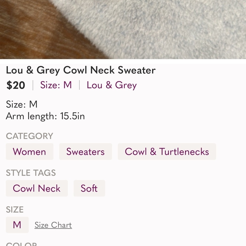 Lou & Grey Heathered Blue Cowl Neck Top - Picture 7 of 8
